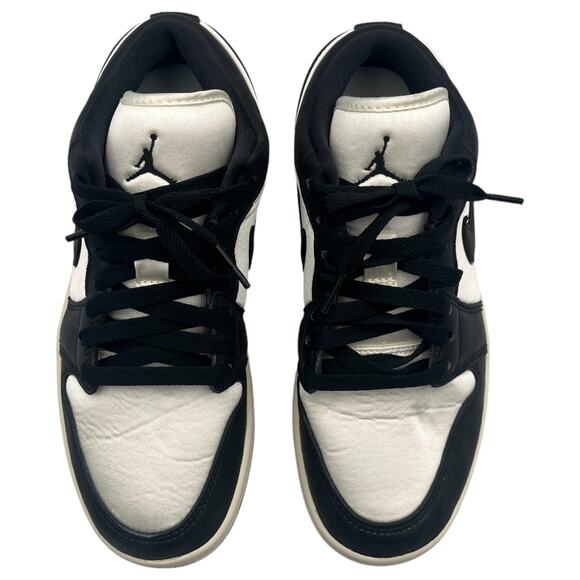 Nike Womens Air Jordan 1 Low SE Vintage Panda Sneakers Shoes Black White Size 7 - Picture 2 of 8